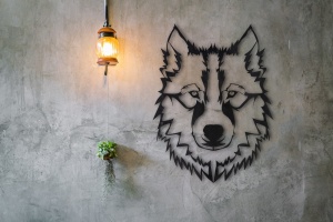 Tablou metalic Wolf Negru 38x50 cm - Img 2
