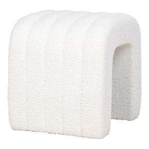 Taburet circular Colma, Alb, 41x42x36 cm