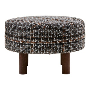 Taburet circular Falkirk, Negru, 50x50x36 cm - Img 4