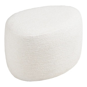 Taburet circular Hilo, Alb murdar, 40x55x39 cm