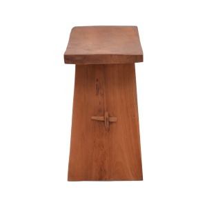 Taburet Shogun din lemn de tec in nuanta naturala 46x28x46 cm - Img 3