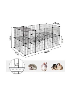 Tarc pentru animale de comapnie, Songmics, Negru, LPI02H, 143 x 73 x 71 cm - Img 7