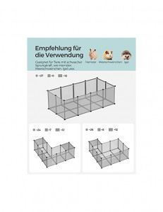 Tarc pentru animale de companie, Songmics, LPC002G01, Gri, 143 x 73 x 46 cm - Img 3