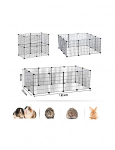 Tarc pentru animale de companie, Songmics, Negru, LPI01H, 143 x 73 x 46 cm - Img 4