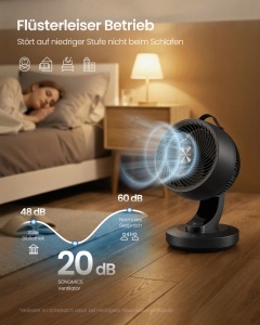 Ventilator, Island, Songmics, Negru, 25x26x38.4 cm - Img 3