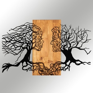 Accesoriu decorativ de perete din lemn si metal Tutku Negru 92x58 cm - Img 8