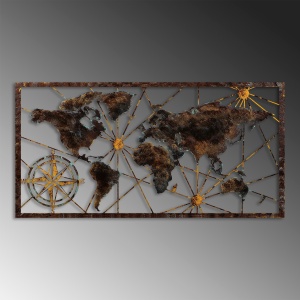 Accesoriu decorativ de perete metalic Bys-132 Multicolor 120x60 cm - Img 5