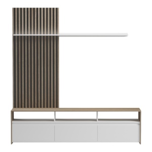 Ansamblu comoda TV Delfina Alb 190x40x199.5 cm - Img 3