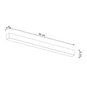 Aplica LED Pinne Negru 3000K 90x6x6 cm - Img 6