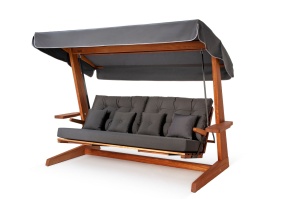 Balansoar cu 3 locuri Luna Deluxe 2600 Antracit 260x200x195 cm - Img 13