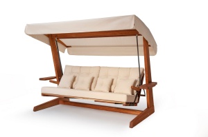 Balansoar cu 3 locuri Luna Deluxe 2600 Bej 260x200x195 cm - Img 4