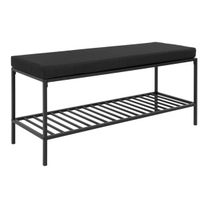Banca pentru hol Vita, Negru, 36x100x48.5 cm - Img 5