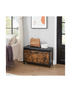 Bancheta tip pantofar, Vasagle, LSB049B01, Maro Rustic, 80 x 30 x 51 cm - Img 4