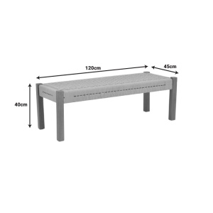 Bancuta de gradina Uma Boho Pako World Natural 120x45x40 cm - Img 7
