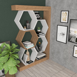 Biblioteca Artemis - Walnut, Alb - Img 2