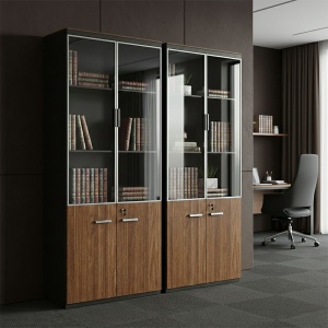 Biblioteca birou office, Oscar, Nuc, 160x40x200 cm