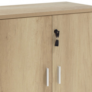 Biblioteca Lotus din stejar - culoare gri inchis 80x40x80cm - Img 5