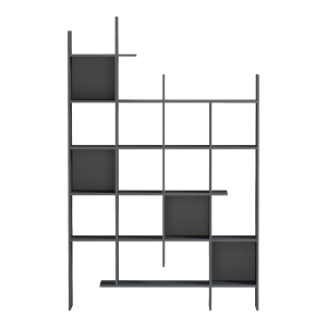 Biblioteca, Manco, Antracit, 25.5x122x188 cm - Img 3