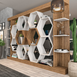 Biblioteca Sueno - Alb, Walnut - Img 2