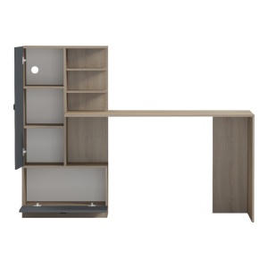 Birou cu biblioteca, Felanbo, Pako, Antracit 160x60x125 cm - Img 3