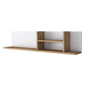 Birou cu biblioteca si etajera Goldie alb - natural 160x50x161.8cm - Img 8