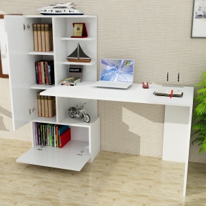 Birou cu dulap Domingos Alb 120x73.8x61.8 cm - Img 2