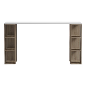 Birou cu raft, Colmar, Alb, 60x140x75 cm - Img 3