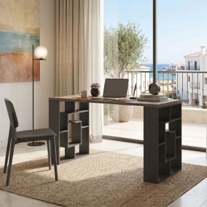 Birou cu raft, Labirent, Sonoma, 60x140x75 cm
