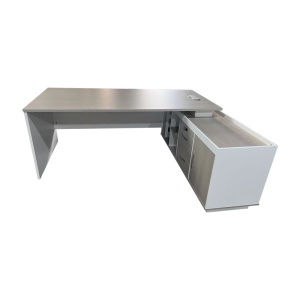 Birou de colt Armadi, Pako World, Sonoma-Alb, 180x80x75 cm - Img 4
