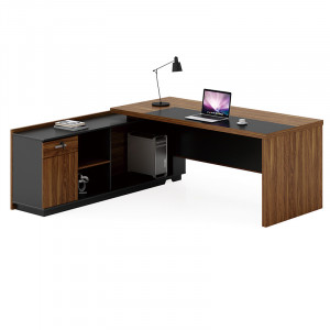 Birou pe colt stanga Oscar nuc - antracit 200x180x76cm