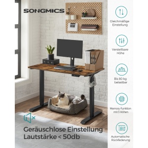 Birou reglabil Songmics Natural 120x60x119 cm - Img 2