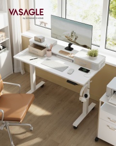 Birou reglabil Vasagle Alb 120x60x131.5 cm - Img 2