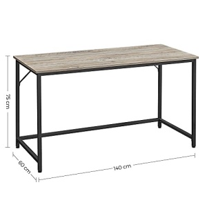 Birou, Vasagle, Negru-Ivoar, 140x60x75 cm - Img 3