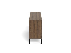 Bufet Palmdale V1, Negru mat, 80x158x40 cm - Img 4