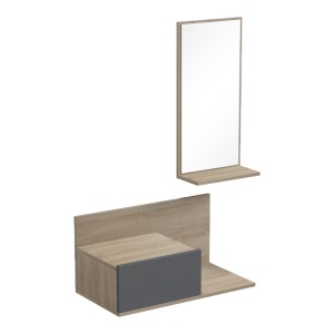 Bufet suspendat cu oglinda, Miranda, Pako, Sonoma 60x30x89.5 cm - Img 3