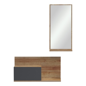 Bufet suspendat cu oglinda, Miranda, Pako, Stejar 60x30x89.5 cm - Img 5