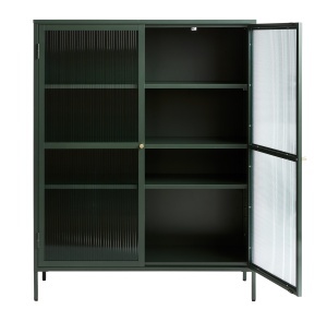 Cabinet cu vitrina BRONCO, Verde, 40x140x111 cm