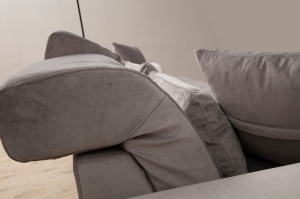 Canapea 2 locuri Frido Gri deschis 185x100x92 cm - Img 3
