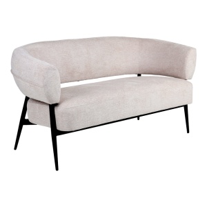 Canapea 2 locuri Luvina, Crem, 71x145x73 cm - Img 2