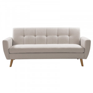 Canapea 3 locuri Decency material textil bej 203x75x86 cm - Img 3