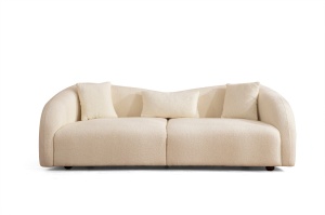 Canapea 3 locuri Venedik Crem 236x76x91 cm - Img 9