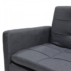 Canapea extensibila 3 locuri material textil flexibila gri inchis 198x87x76 - Img 8