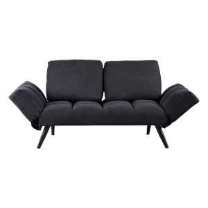 Canapea extensibila 3 locuri, Pako World, Jackie, Antracit-Negru, 190x78x75 cm - Img 3