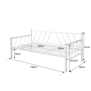 Canapea extensibila Bed-Sofa Remmie Alb 94x198x81 cm - Img 8