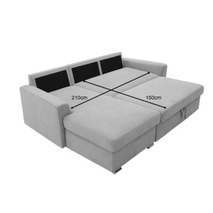 Canapea extensibila Belle, Bej, 236x164x88 cm - Img 8