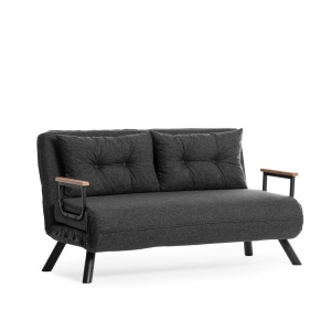 Canapea extensibilă cu 2 locuri Sando Gri inchis 175x133x41 cm - Img 11