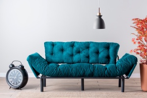 Canapea extensibilă cu 3 locuri Nitta Verde inchis 225x70 cm - Img 2