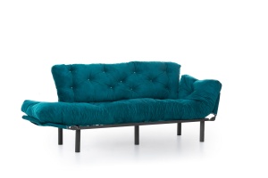 Canapea extensibilă cu 3 locuri Nitta Verde inchis 225x70 cm - Img 7