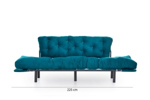 Canapea extensibilă cu 3 locuri Nitta Verde inchis 225x70 cm - Img 15