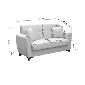 Canapea extensibila cu spatiu de depozitare Modesto, Antracit, 155x75x85 cm - Img 5